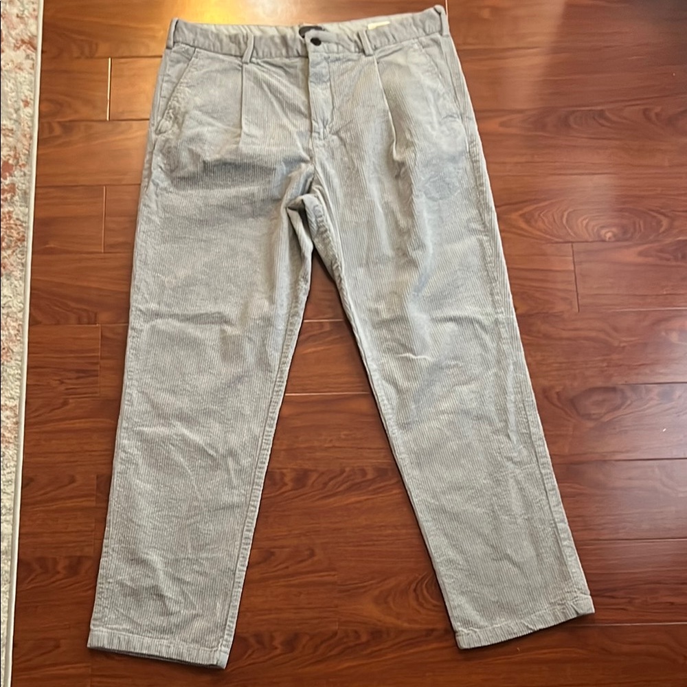 H&M Gray Corduroy Pants Straight Leg Classic